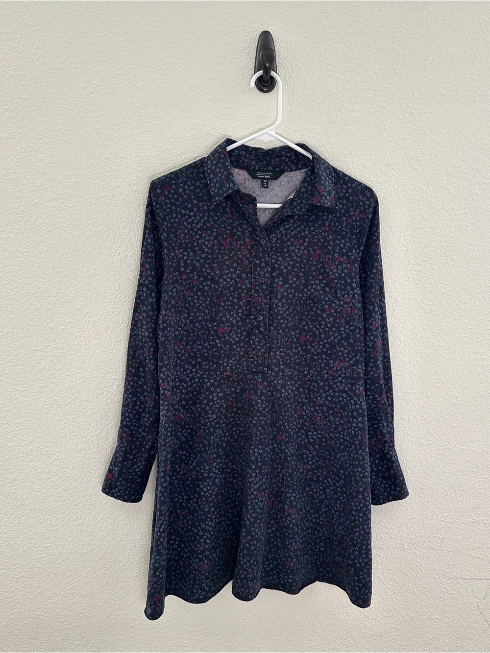 & Other Stories Purple Floral Shirt Dress Long Sleeve Lyocell Cotton Mini Top 10